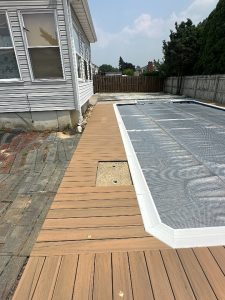 water damaged deck completely repaired