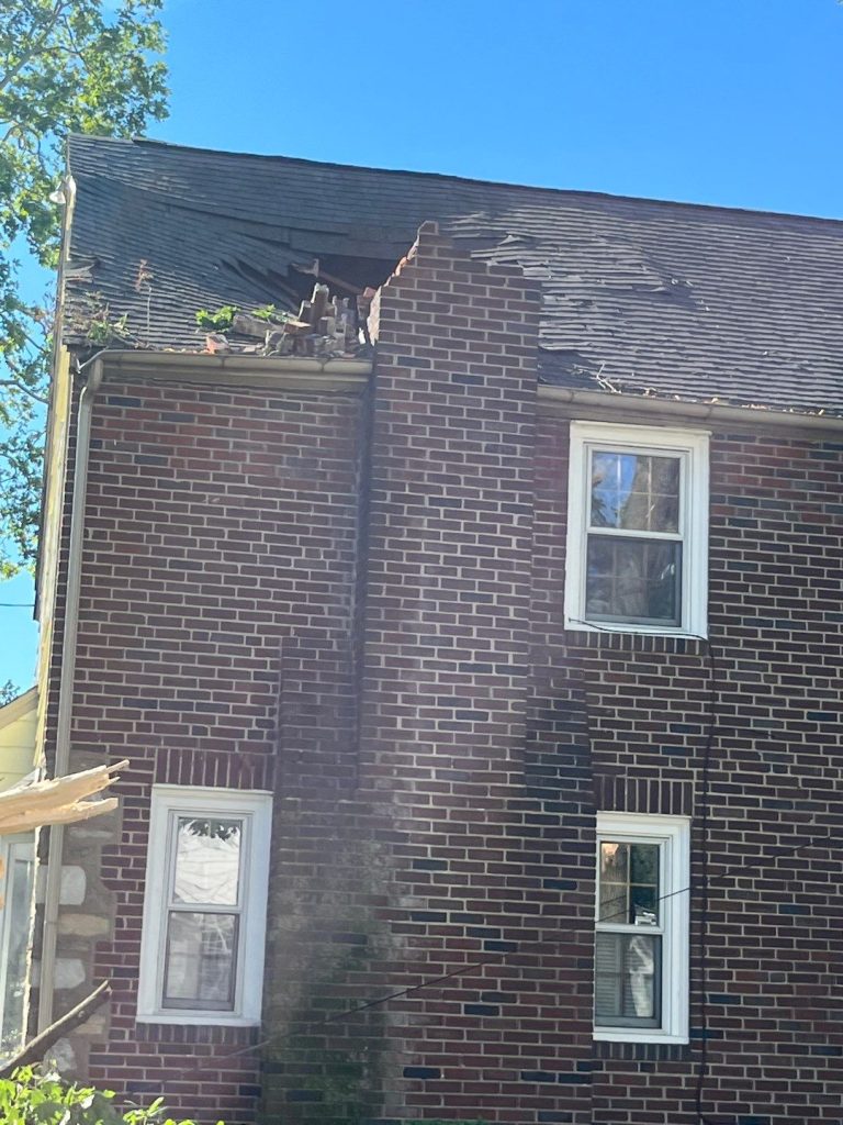 storm damaged roof in abington pa home