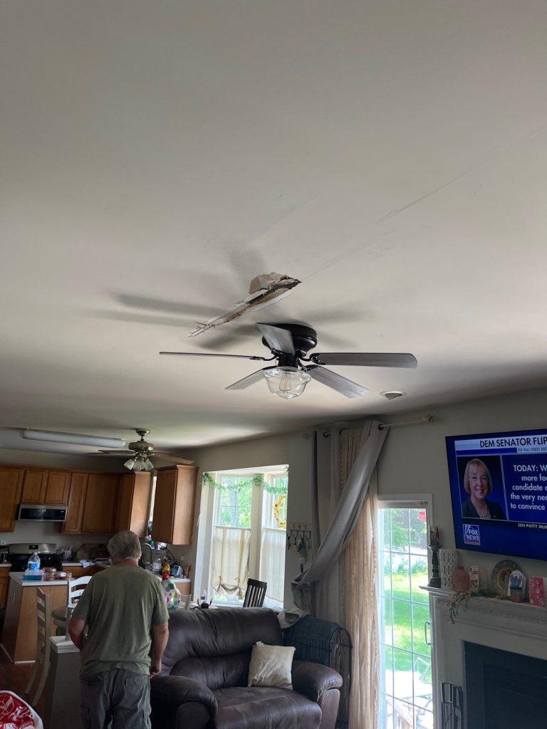 ceiling water damage in burlington nj home